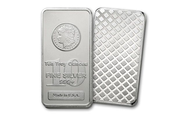 10 oz Silver Bar - Morgan Design