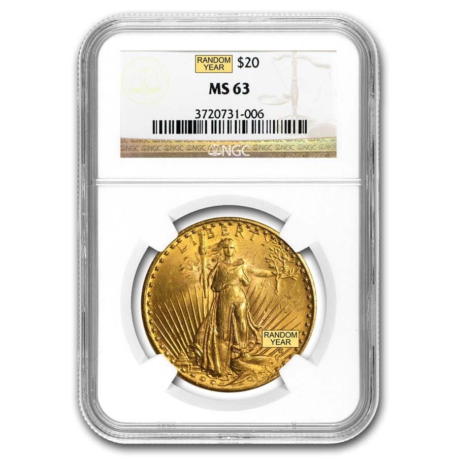 $20 St Gaudens Double Eagle MS63