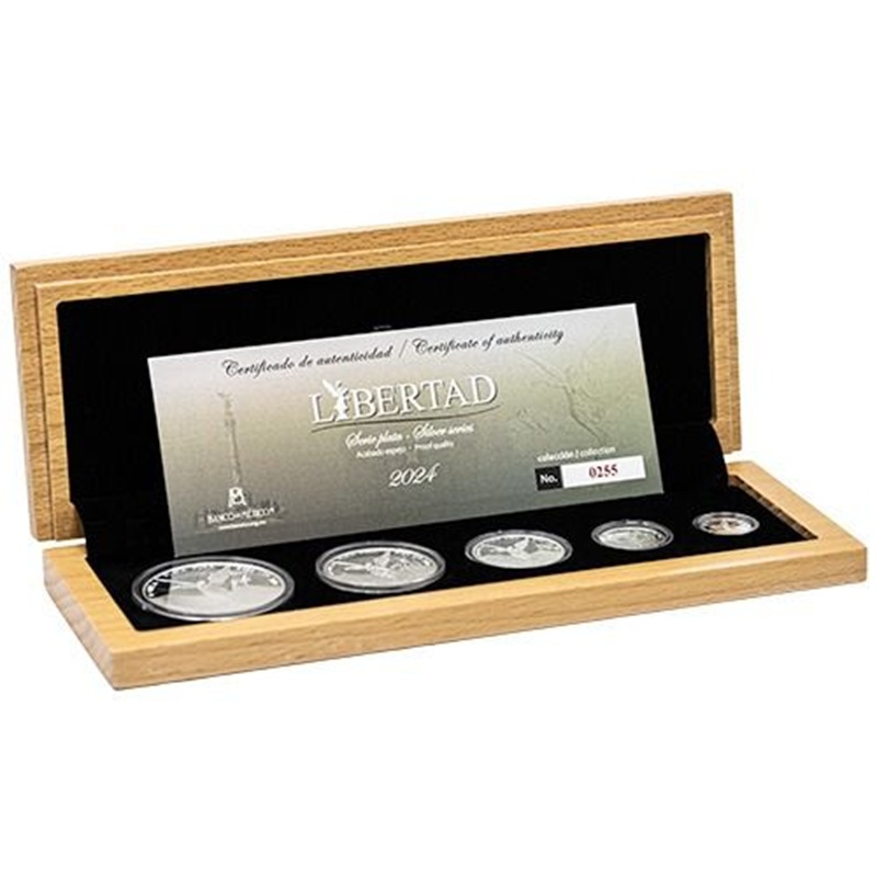 2024 Mexican Silver Libertad 5-Coin Proof Coin Set - Box & COA