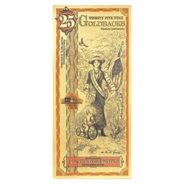 25 Utah Goldback 1/40 oz 24K Gold Foil Aurum Note