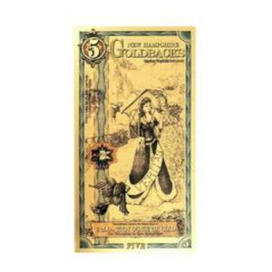 5 New Hampshire Goldback 1/200 oz 24K Gold Foil Aurum Note