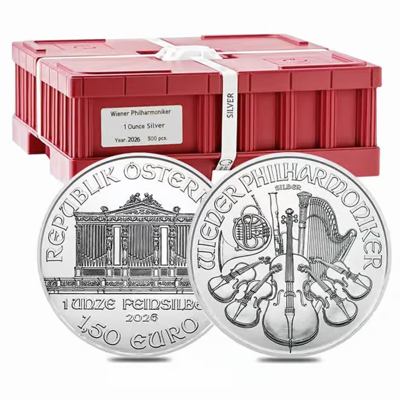 Monster Box of 500 - 2026 1 oz Austrian Silver Philharmonic Coins
