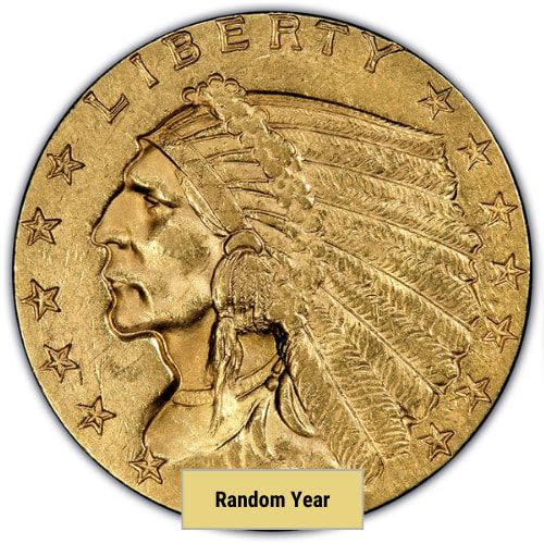 Indian $2.50 Gold Quarter Eagle (BU)