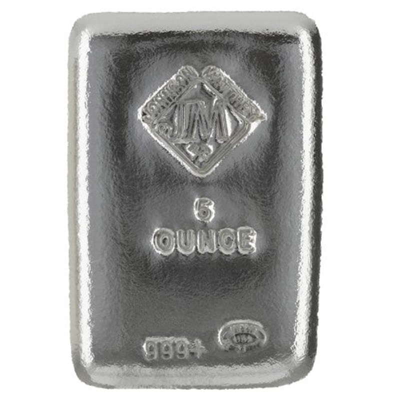 5 oz Johnson Matthey Poured Silver Bar