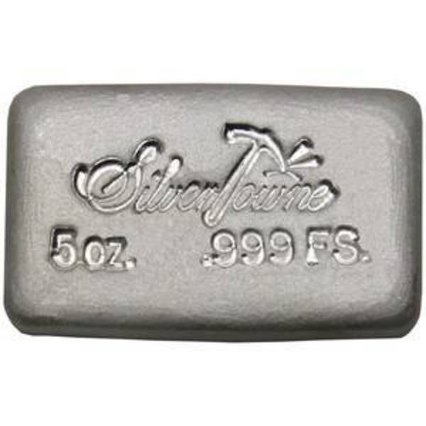 5 oz SilverTowne Hand Poured .999 Fine Bullion Loaf Ingot