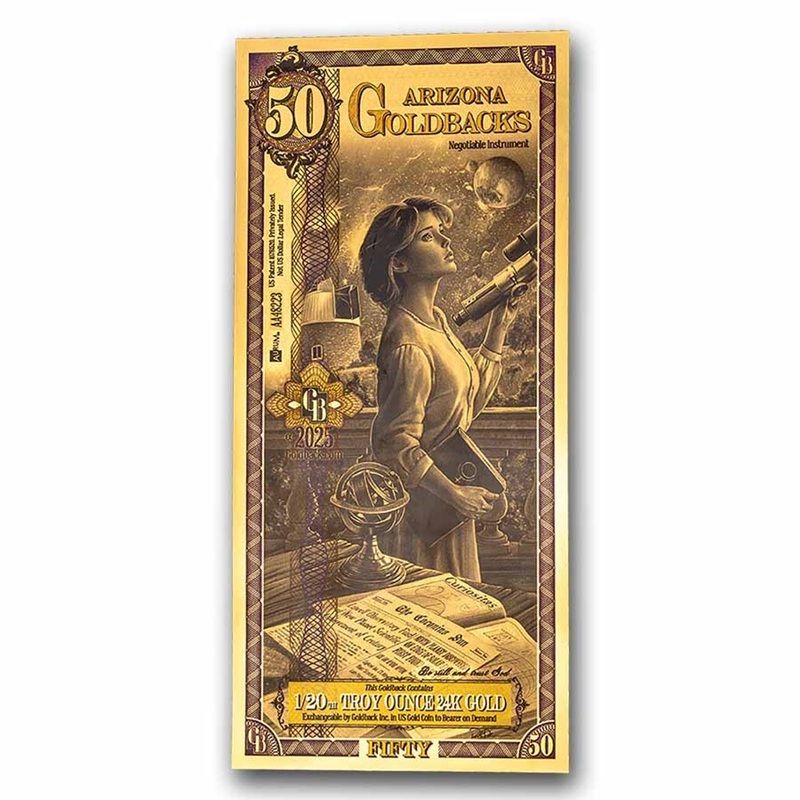 Arizona 50 Goldback Aurum 24k Gold Foil Note (1/20 oz)