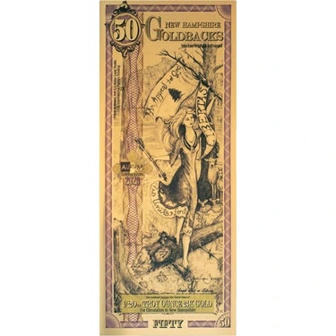 50 New Hampshire Goldback 1/20 oz 24K Gold Foil Aurum Note