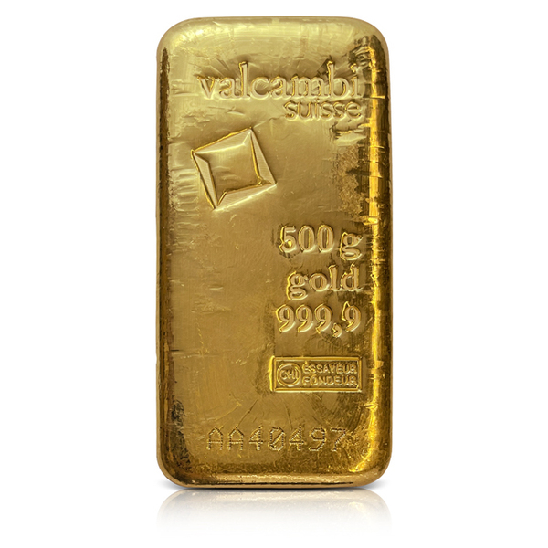 500 Gram Valcambi Cast Gold Bar