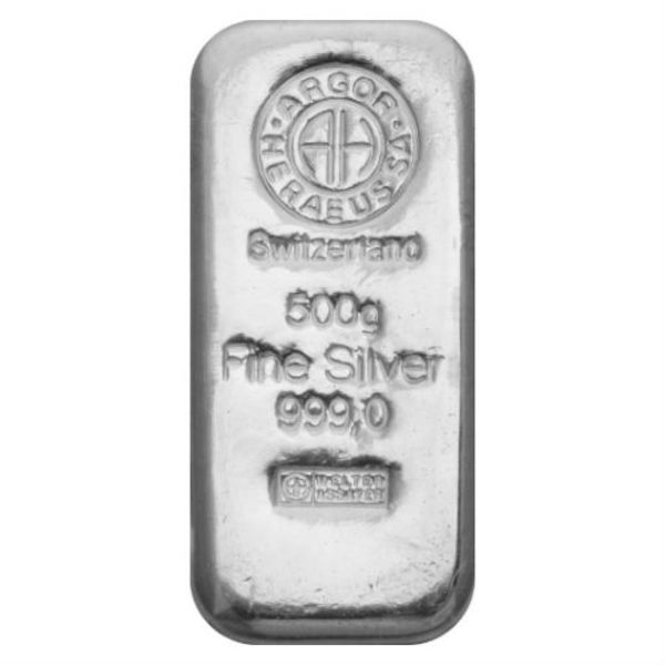 Argor-Heraeus 500 gram Cast Silver Bar