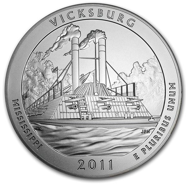 2011 ATB Vicksburg National Military Park MS 5 oz Silver Coin
