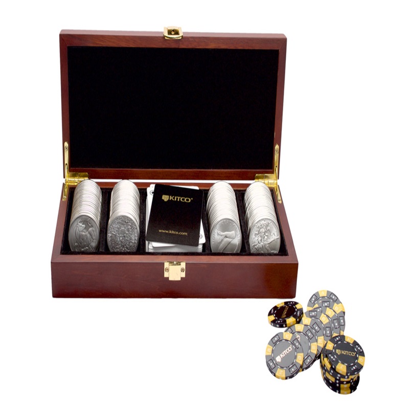 Silver Round Poker Set