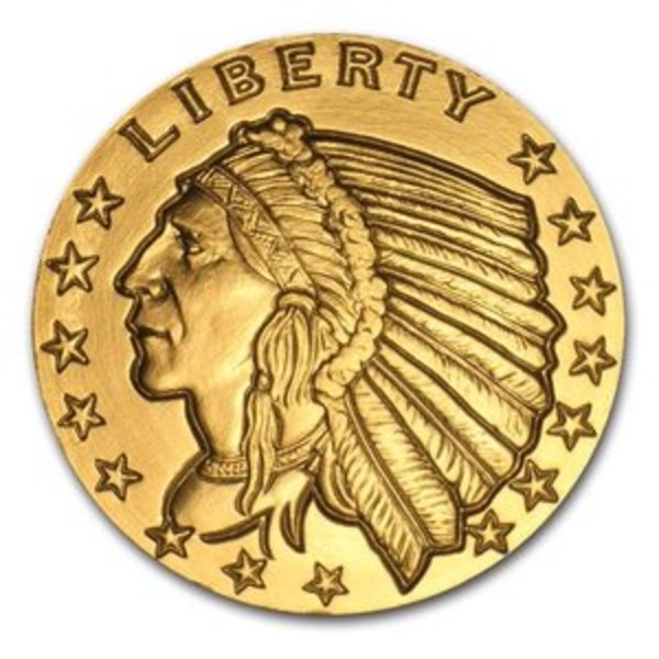 1 oz Incuse Indian Gold Bullion Round