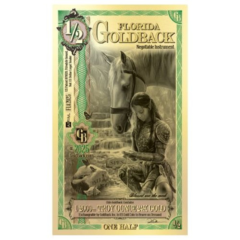 Florida 1/2 Goldback Note (24K)