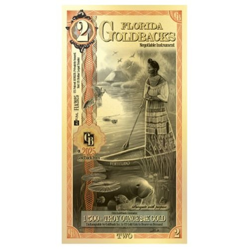 Florida 2 Goldback Note (24K)