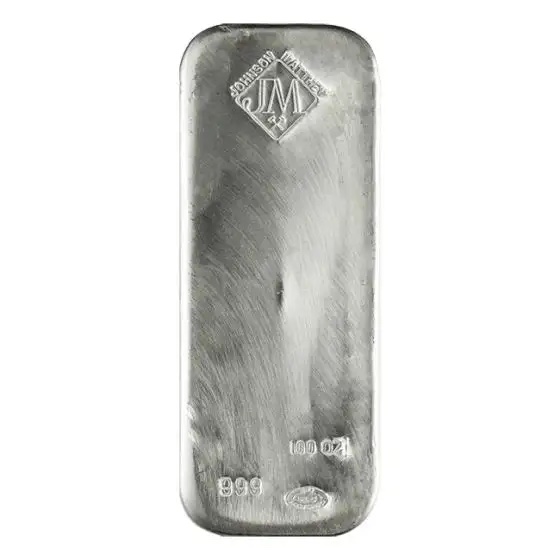 Johnson Matthey 100 oz silver bar