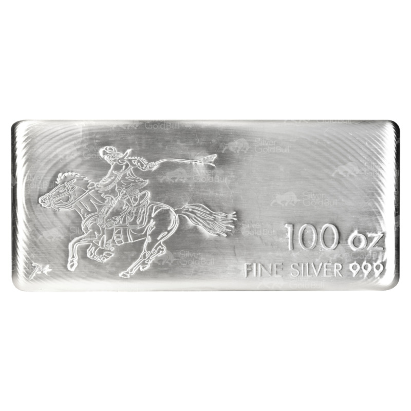 Silvertowne 100 oz Silver Bar Pony Express