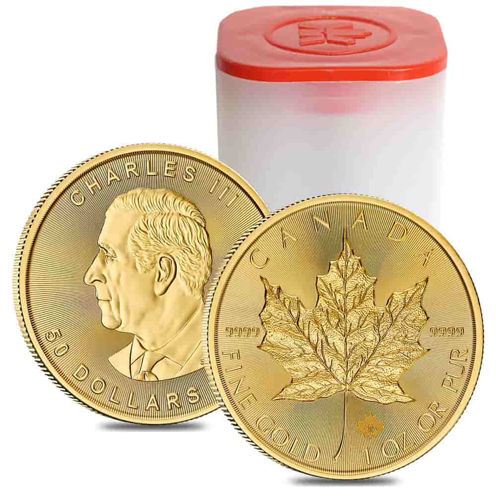 Tube of 10 - 2026 1 oz Canadian Gold Maple Leaf
