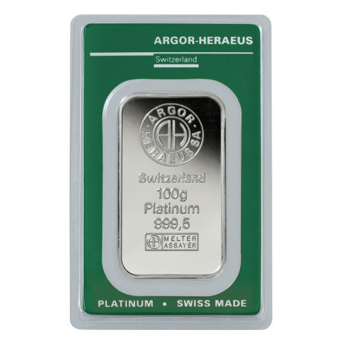 100 gram Platinum Bar Argor-Heraeus