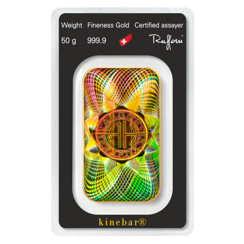 Argor Heraeus 50 gram gold Kinebar