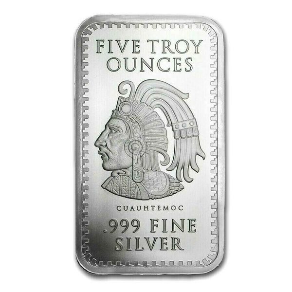 Aztec Calendar 5 oz Silver Bar