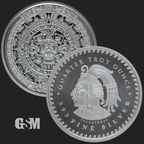 Aztec Calendar 1/4 oz Silver Round 