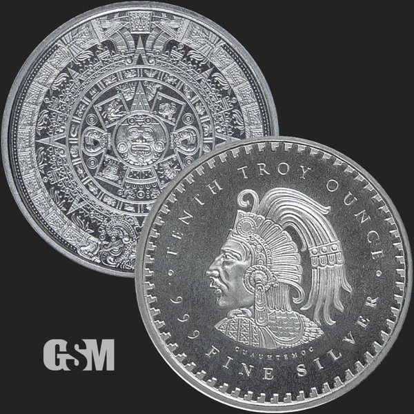 Aztec Calendar 1/10 oz Silver Round