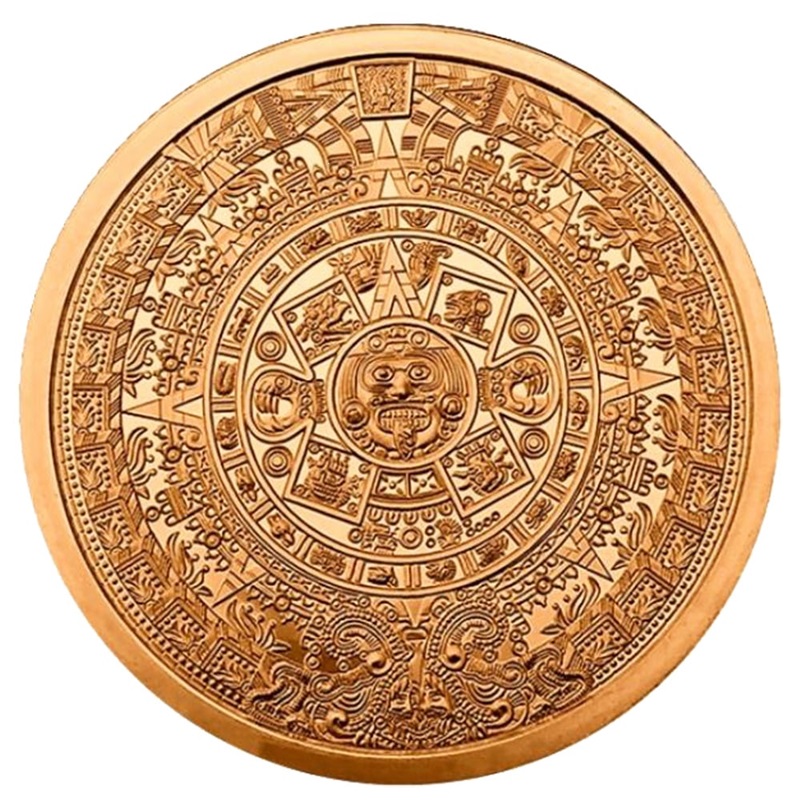Copper 1 oz Aztec Calendar Round