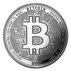 1 oz Bitcoin Cryptocurrency Silver Round