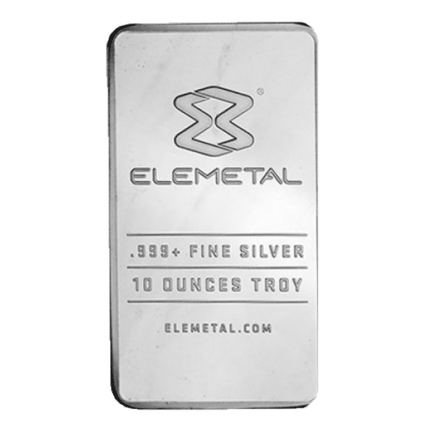 Elemetal 10 oz .999 Fine Silver Bar