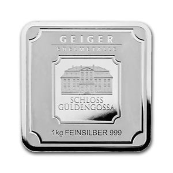 1 Kilo Silver Bar - Geiger (Square Series)