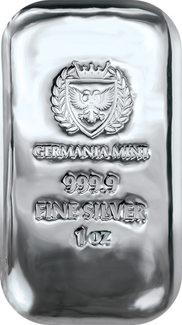 1 oz Cast Silver Bar - Germania Mint