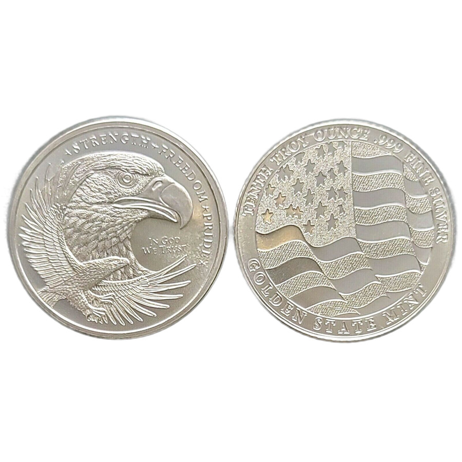 1/10 oz GSM Eagle Silver Round 