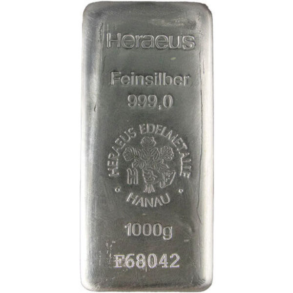1 Kilo Argor-Heraeus Cast Silver Bar