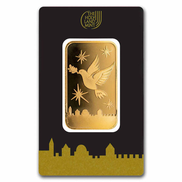 Holy Land Mint Dove of Peace 1 oz gold bar