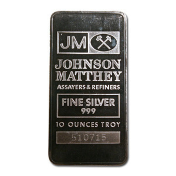 Johnson Matthey 10 oz Silver Bar