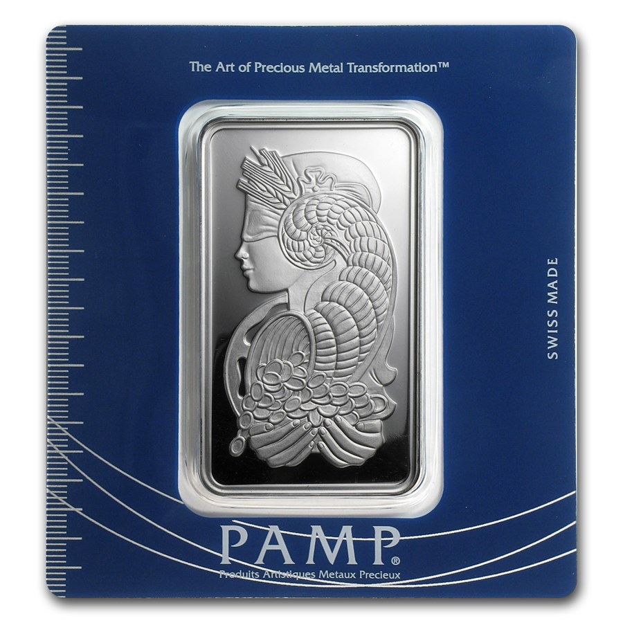 100 gram PAMP Lady Fortuna Silver Bar