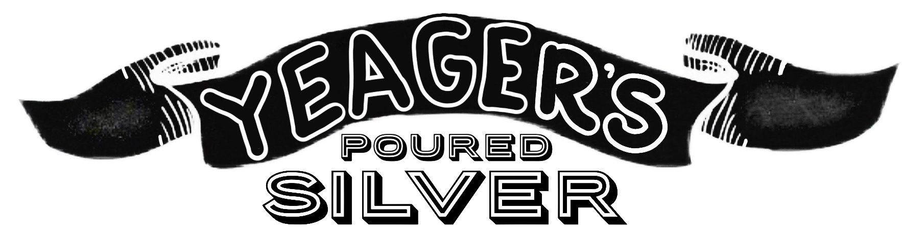 Yeagers Poured Silver logo