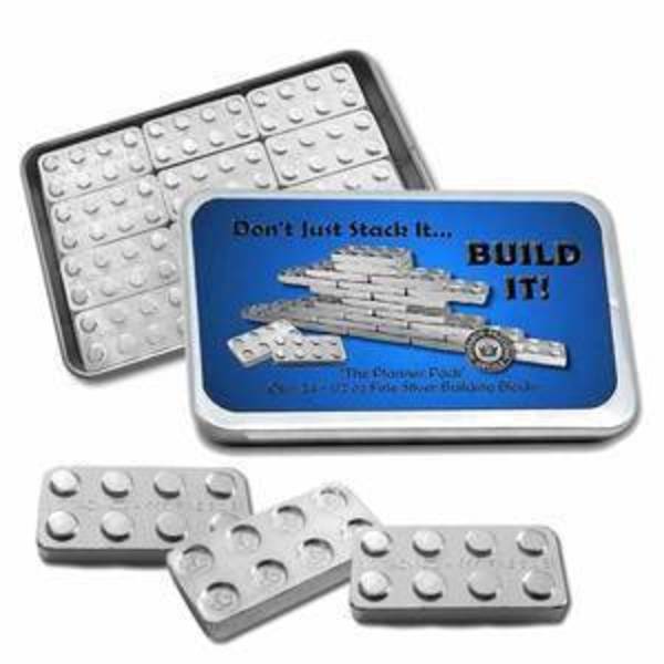 Monarch Lego Block Half 2x4 silver block - 12 oz 24 qty