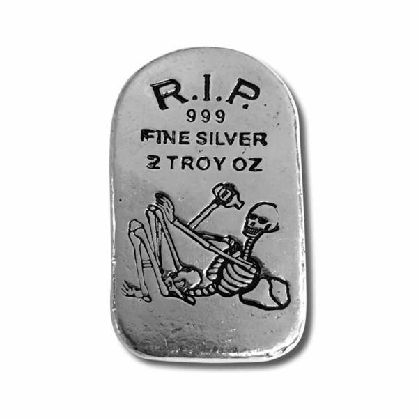Tombstone Drinking Skeleton Silver Bar