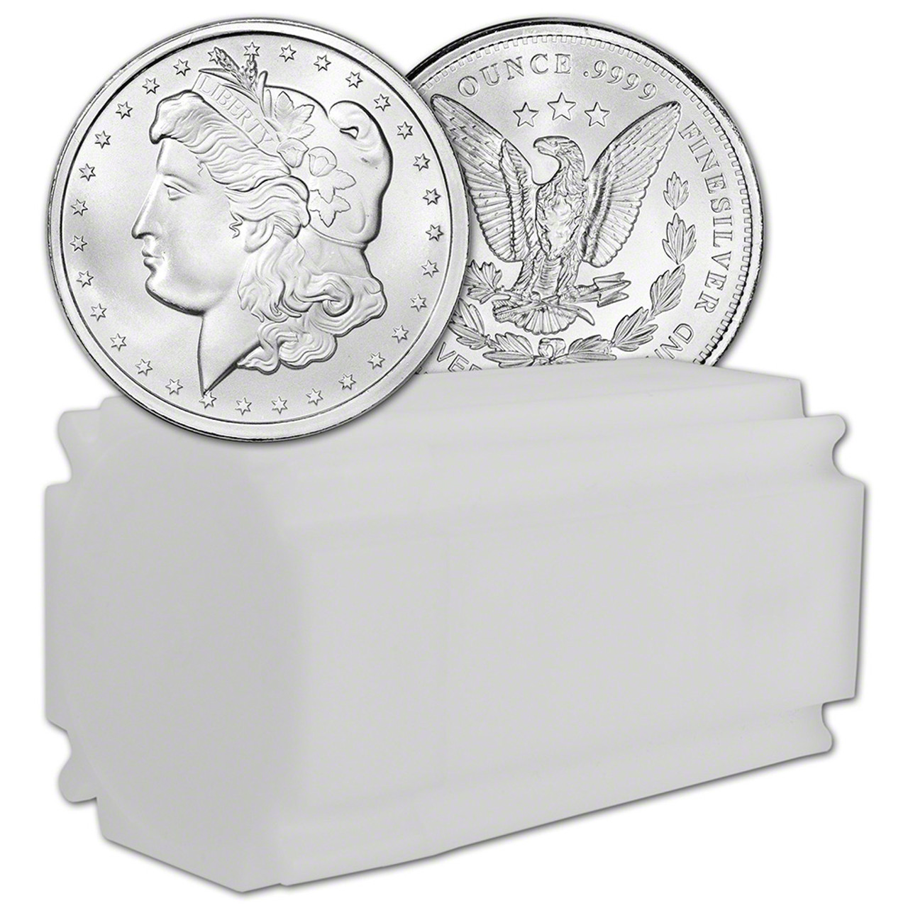 Tube of 20 - 1 oz Morgan Dollar Design Silver Rounds