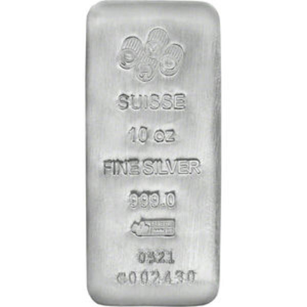 Cast 10 oz Silver Bar PAMP Suisse 