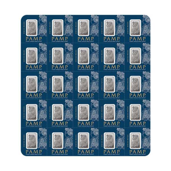 Pamp Suisse MULTIGRAM+25 x 1 gram Platinum Bars Fortuna .9995 Fine