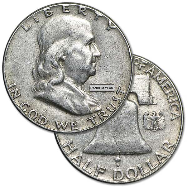 90% Silver Franklin Half Dollars BU - $1 Face Value