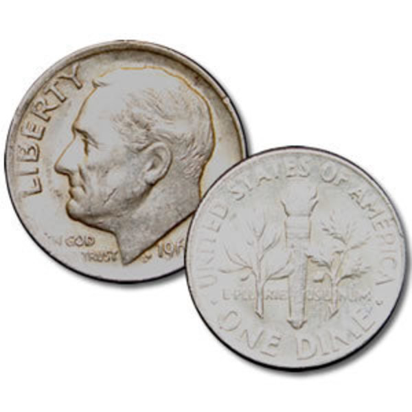 $5 Face Value Roosevelt 90% Silver Dimes Roll