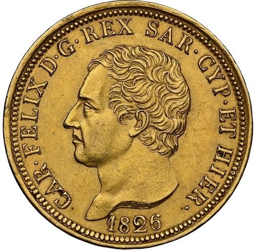 Sardinia 80 Lire Gold Coin