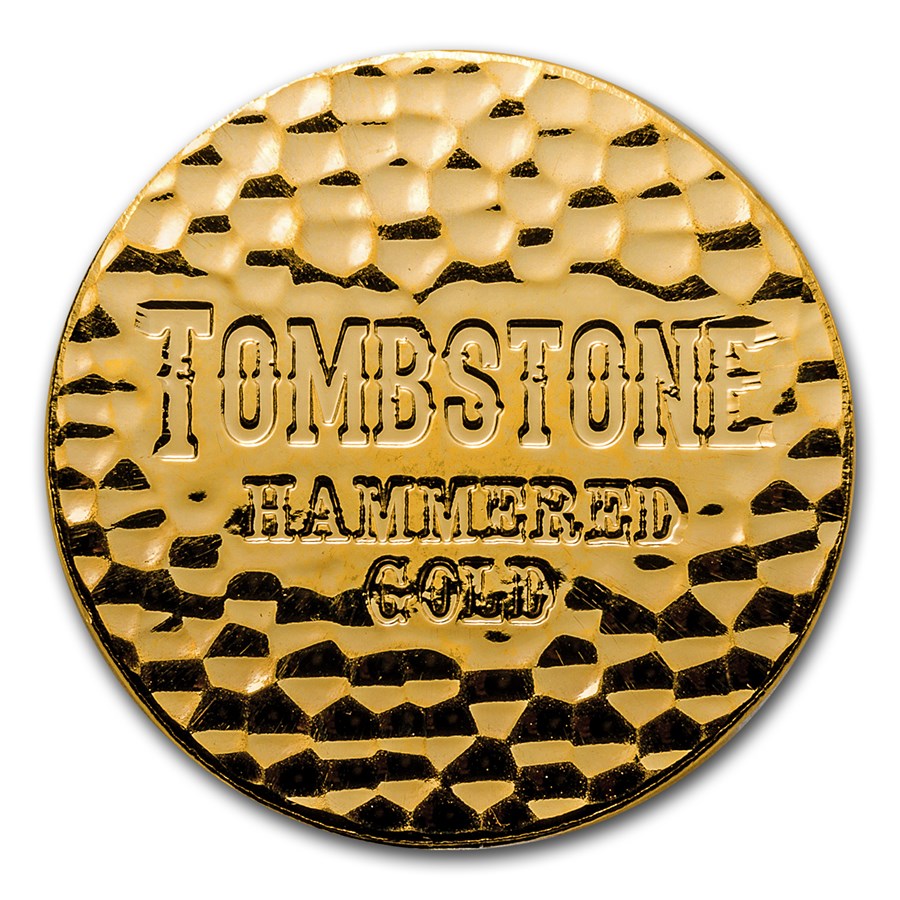 Tombstone Hammered 1 oz Gold Round