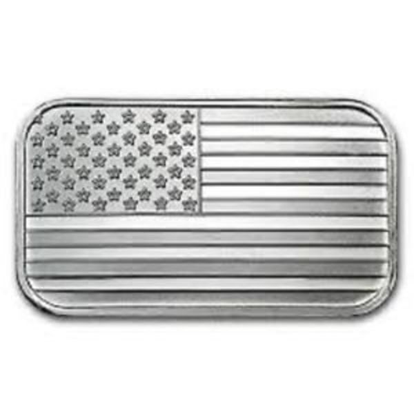 1 oz American Flag Silver Bar