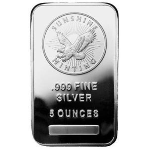 5 oz Silver Bar - Sunshine (MintMark SI)