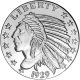 5 oz Incuse Indian Silver Round Golden State Mint