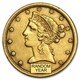 $5 Liberty Half Eagle Gold Coin (VF+) - Random Year
